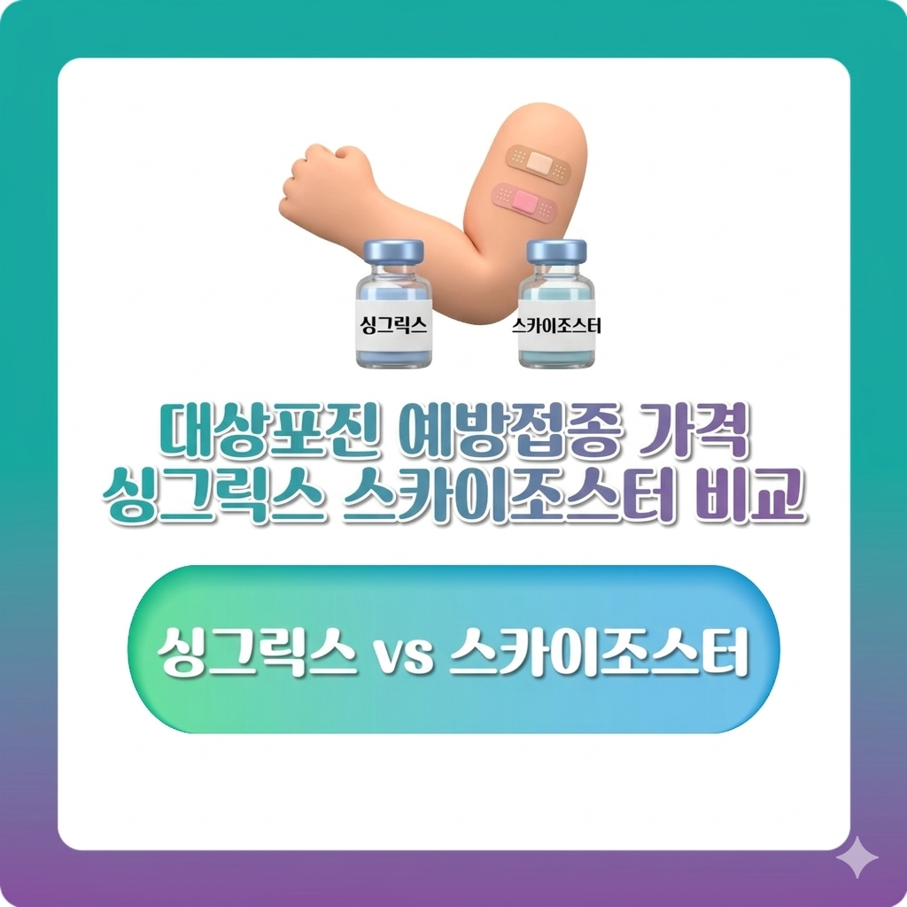 대상포진 예방접종 가격 총정리 싱그릭스 스카이조스터 비교